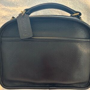 Coach Navy Blue Leather shoulder lunchbox